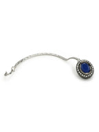 Women's Blue Silver-Toned Kundan Studded Maang Tikka - Ruby Raang - Distacart