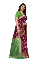 Vamika Banarasi Jacquard Weaving Wine Saree (Dangal Wine)