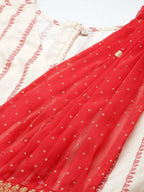 Ahalyaa Off White & Red Printed Basic Jumpsuit - Distacart