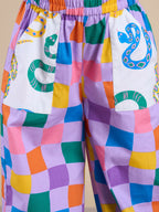 Snakes and Ladders Girls Multi Color Rotary Print Top and Pant Set from Siblings Collection
