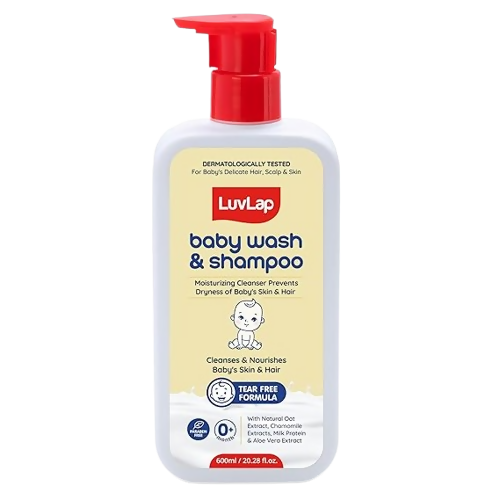 LuvLap Baby Wash & Shampoo with Chamomile, Milk Protein, Oatmeal & Shea Butter