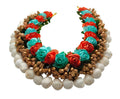 Skyblue & Orange Hair Gajra