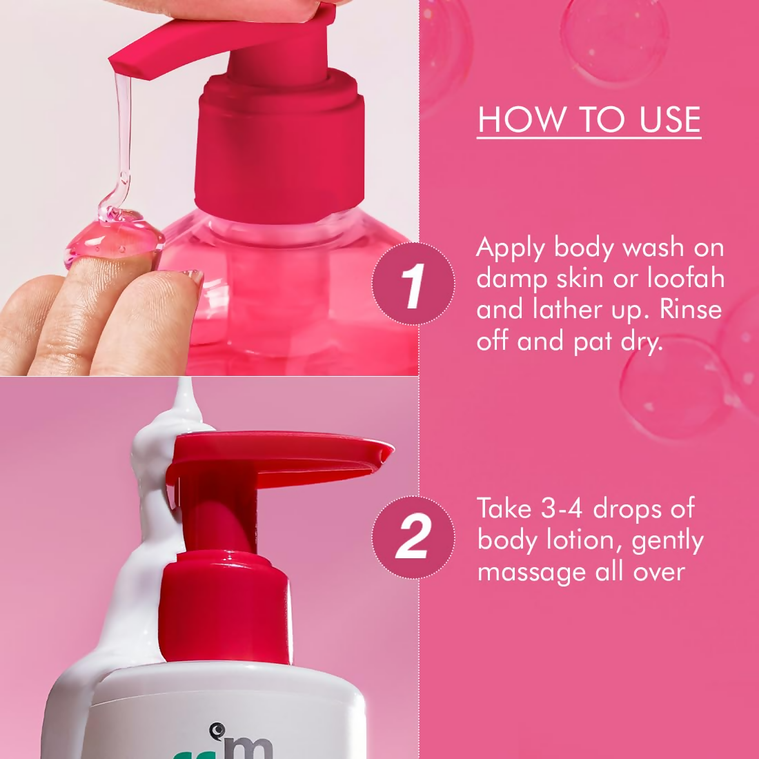mcaffeine All Skin Brightening SPF 50 PA+++ Sunscreen Body Lotion & Wash Raspberry Combo Kit