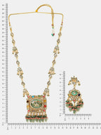 Ruby Raang Kundan Haar With Matching Earrings