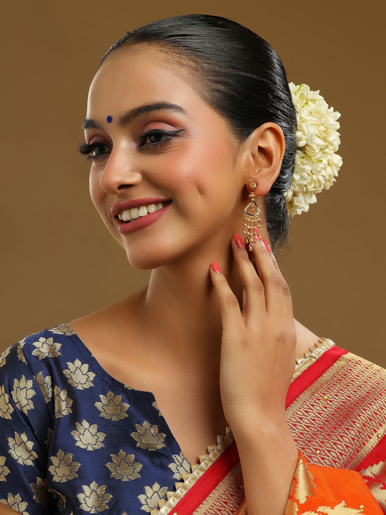 Ruby Raang Gold Dangler Earrings - Distacart