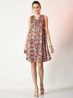 Myshka Women's Multi A-Line Printed Dress - Distacart