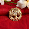 Mominos Fashion Joharkamal Gold-Polished Stone Studded Adjustable Finger Ring - Design 15