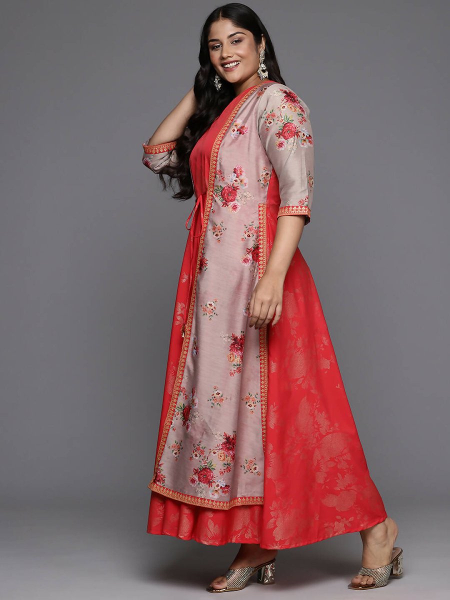Ahalyaa Women's Traditional wear Ethnic Dress - Red - Distacart