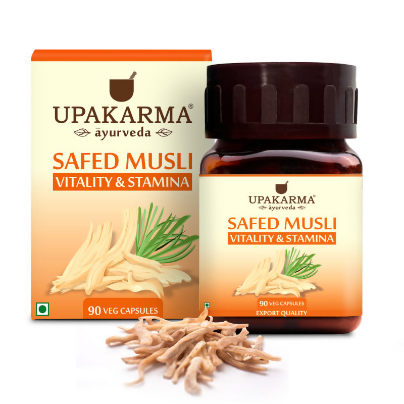 Upakarma Ayurveda Pure Herbs Safed Musli Veggie Capsules