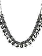 NVR Women Silver-Plated Oxidised Necklace