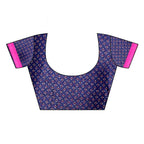 Vamika Navy Mirror Work With Jhalar Khadi Silk Blouses