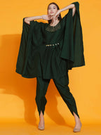 Women Republic Green Kaftan With Hand Embellishment And Dhoti Salwaar - Distacart