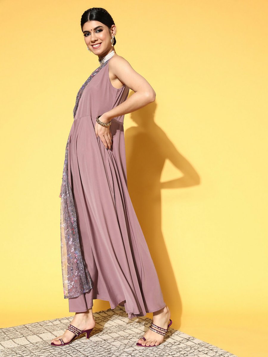 Ahalyaa Women's Traditional wear Dress - Mauve - Distacart