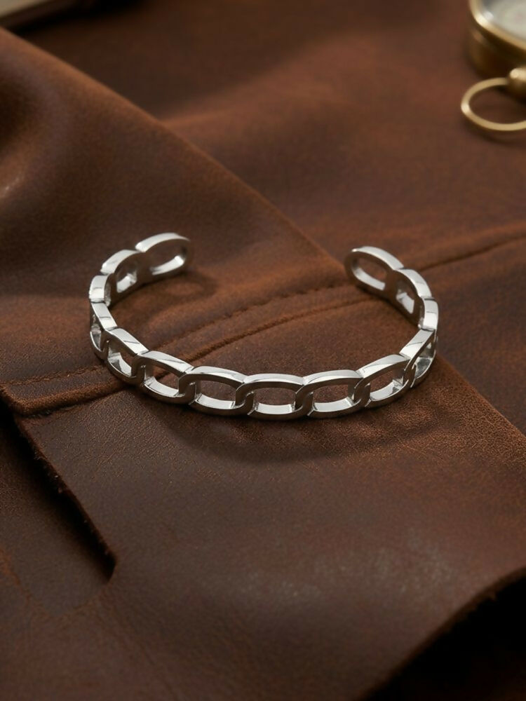 NVR Men's Silver Plated Cuff Bracelet - Distacart