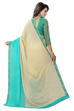 Vamika Rama Green Georgette Printed Contemporary Saree (PADING RAMA)