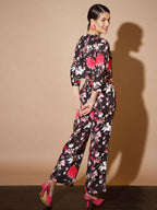 Myshka Women Black Printed Co-Ords - Distacart