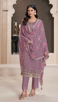 Anaita Purple Silk Embroidered Stitched Salwar Suit - Distacart