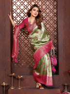 Aastha Fashion Pista Tissue Silk Weaving Saree - Distacart