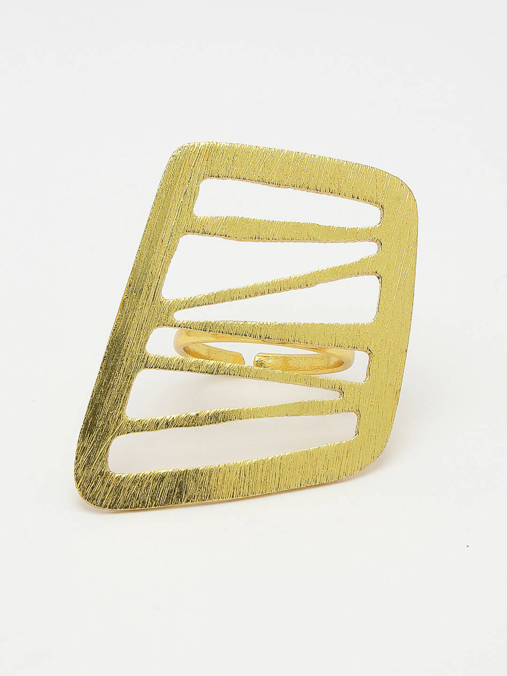 NVR Women Gold-Polished Solid Adjustable Finger Ring