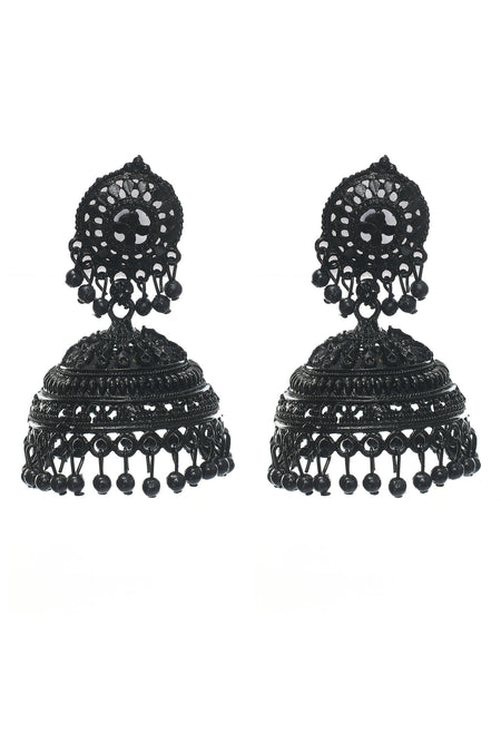 Mominos Fashion Johar Kamal Latest Design Black Color Jhumkas