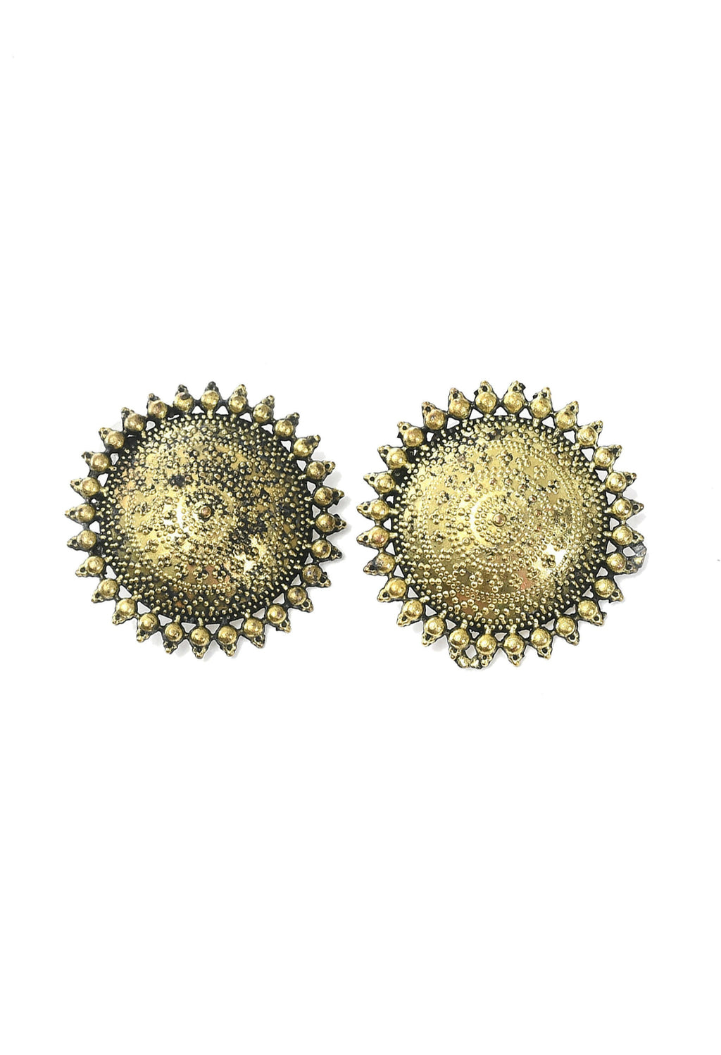 Mominos Fashion Johar Kamal Oxidised Gold-Plated Brass Finish Ghungroo Design Choker Set - Distacart