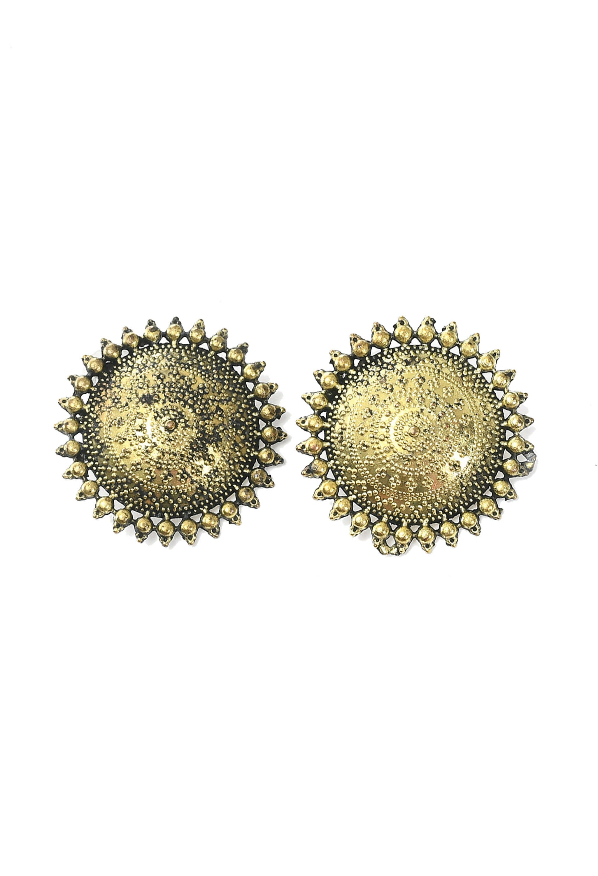Mominos Fashion Johar Kamal Oxidised Gold-Plated Brass Finish Ghungroo Design Choker Set - Distacart