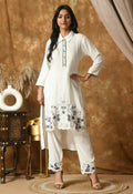 Joban Fashion White Cotton Rayon Kurta Set