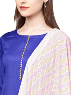 Ahalyaa Women's Royal Blue Poly Silk Solid Salwar Suit with Dupatta - Distacart