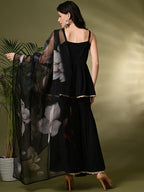 Sangria A-Line Kurti With Sharara & Dupatta