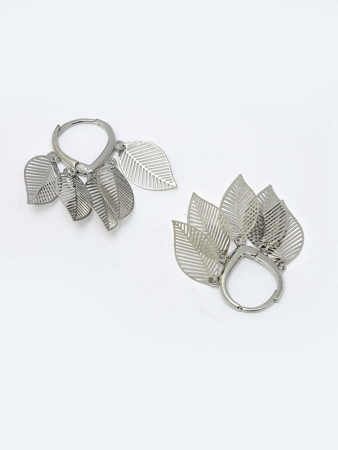 NVR Women Gold-Toned Leaf Shaped Drop Earrings - Distacart