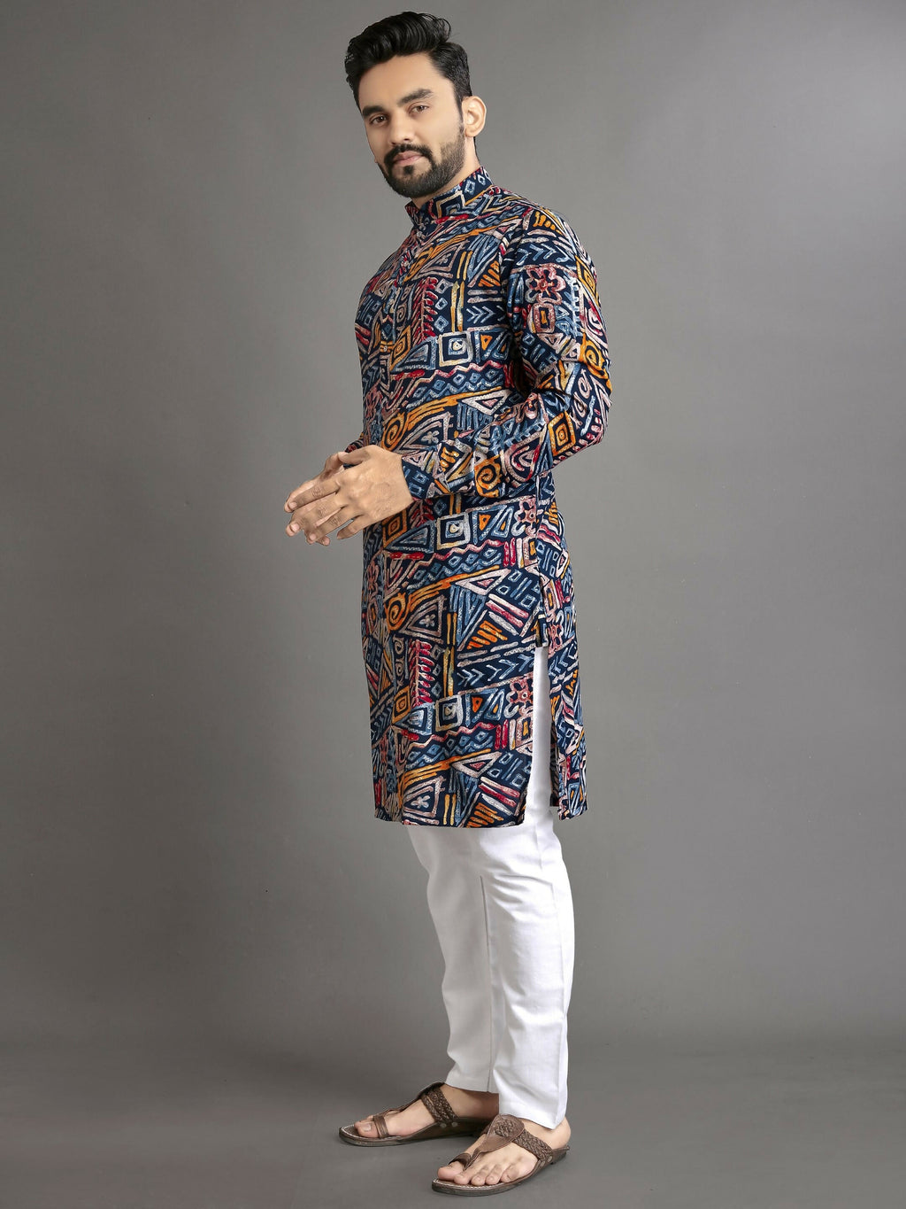 Anaita Multicolor Printed Cotton Straight Kurta