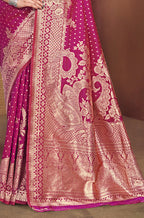 Sangam Prints Pink Silk Woven Work Traditional Saree