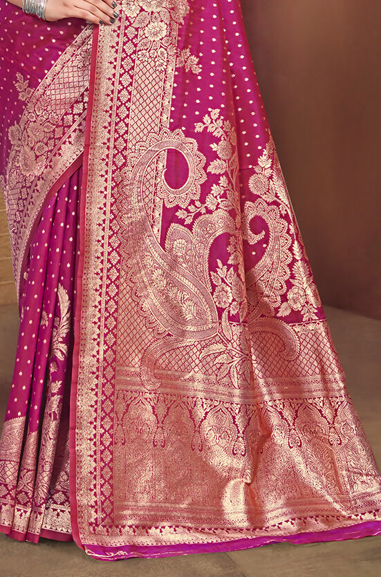 Sangam Prints Pink Silk Woven Work Traditional Saree