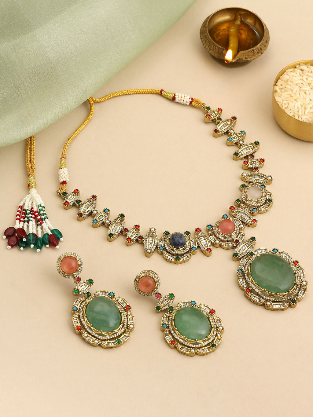 Ruby Raang Navratna Legacy Set
