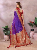 Aastha Fashion Violet Silk Sarees Weaving Saree - Distacart