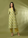 Myshka Women's Multi Printed Cotton Straight Party Kurta Set