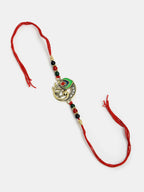 NVR Women & Men Set of 2 Multicolor Peacock Design Bhaiya Bhabhi Rakhi With Roli Chawal - Distacart