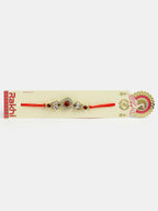 NVR Men Set of 2 Gold-Toned Stone-Studded Rakhi With Roli Chawal & Chocolate - Distacart