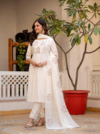 Pramukh Fab White Color Viscose Mango Silk Kurta Set - Distacart