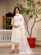 Pramukh Fab White Color Viscose Mango Silk Kurta Set - Distacart