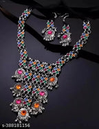 Tehzeeb Creations Women's Multi Colour Meenakari Work Necklace Set