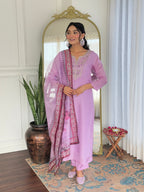 The52 Women's Gorgeous Rayon Embroidery work Straight Kurta with Pant and Dupatta Set - Distacart