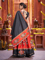 Myra Red Art Silk Gamthi Work Designer Lehenga - Distacart
