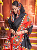 Myra Red Art Silk Gamthi Work Designer Lehenga - Distacart