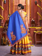 Myra Yellow Art Silk Gamthi Work Designer Lehenga