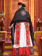 Myra White Art Silk Gamthi Work Designer Lehenga - Distacart