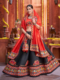 Myra Black Art Silk Gamthi Work Designer Lehenga - Distacart