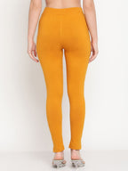 TAG 7 Women Navy Blue & Mustard Yellow Pack of 2 Straight Fit Ankle-Length Leggings