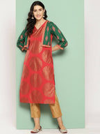 Ahalyaa Women's Traditional wear Kurta - Red
