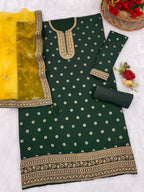 Anaita Green Embroidered Viscose Patiala Salwar Suit - Distacart